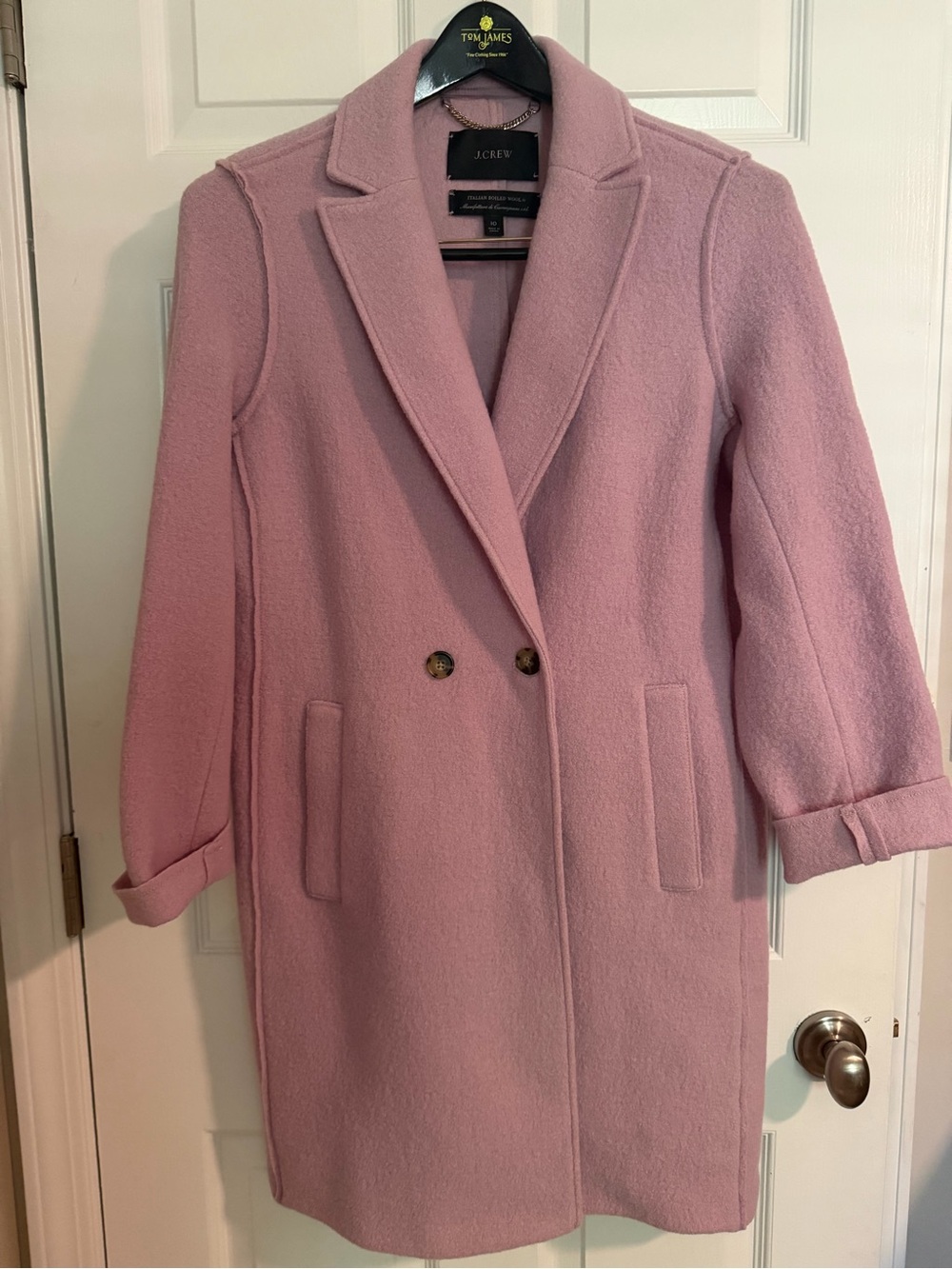 J.Crew lavender Italian Boiled Wool Pea Coat 10 Orig $248 - Picture 2 of 2